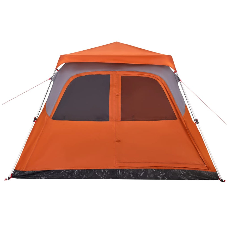 Family Tent Dome 6-Person Grey and Orange Quick Release