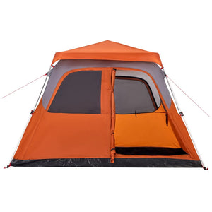 Family Tent Dome 6-Person Grey and Orange Quick Release