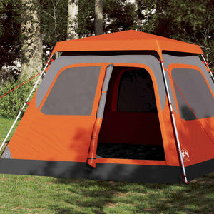 Family Tent Dome 6-Person Grey and Orange Quick Release