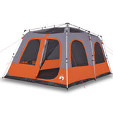 Family Tent Dome 8-Person Grey and Orange Quick Release