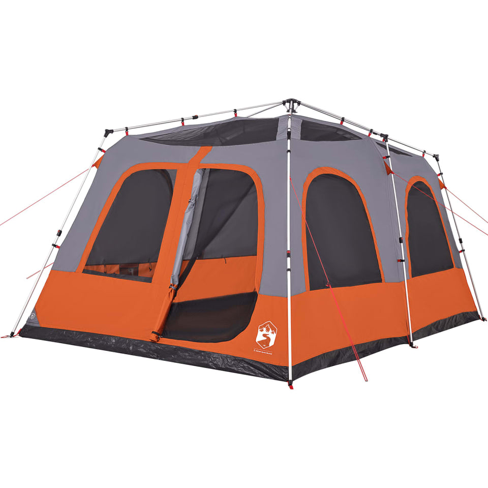 Family Tent Dome 8-Person Grey and Orange Quick Release