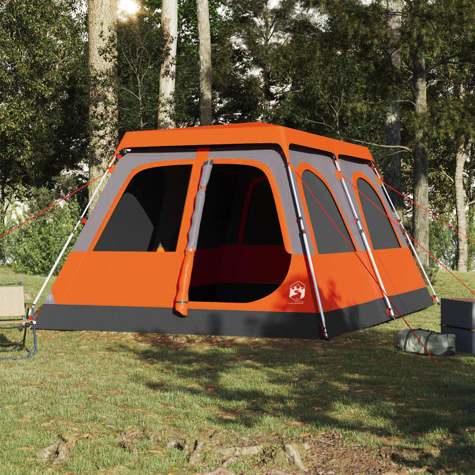 Family Tent Dome 10-Person Grey and Orange Quick Release