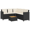 Patio Sofa with Table and Cushions L-shaped Black Poly Rattan