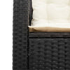 Patio Sofa with Table and Cushions L-shaped Black Poly Rattan