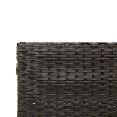 Patio Sofa with Table and Cushions L-shaped Black Poly Rattan