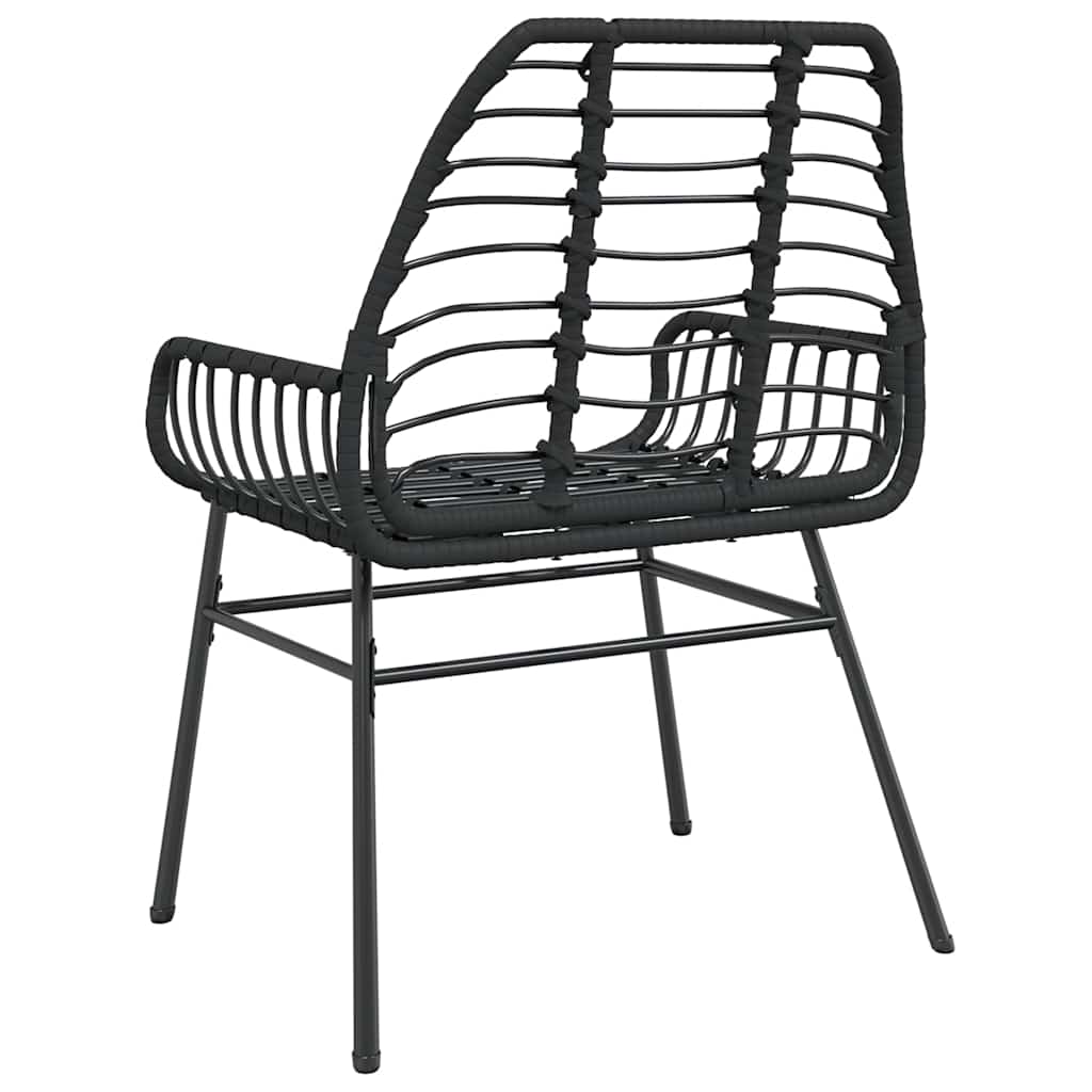 Garden Chairs 2 pcs Black Poly Rattan