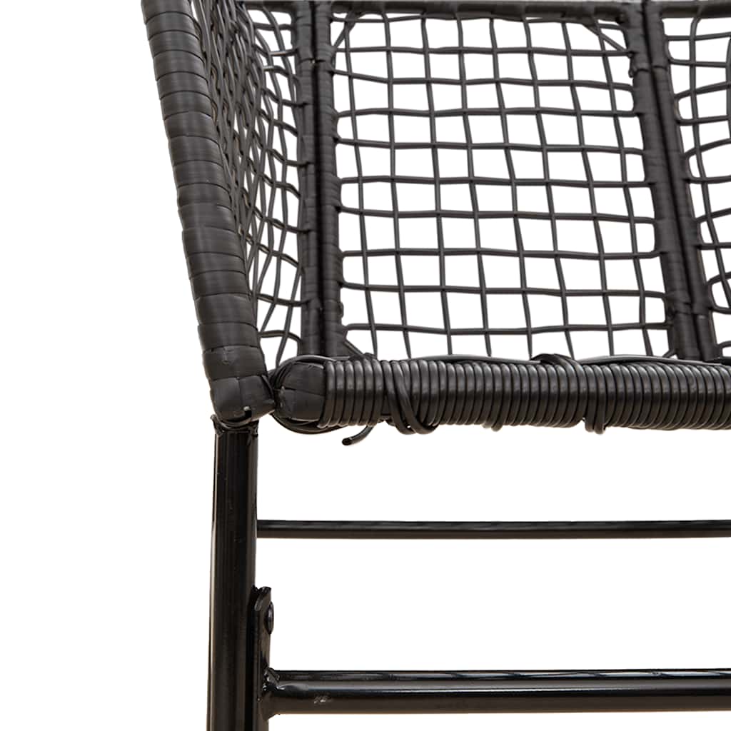 Garden Chair | Black | PE Rattan, Powder-Coated Steel | Durable