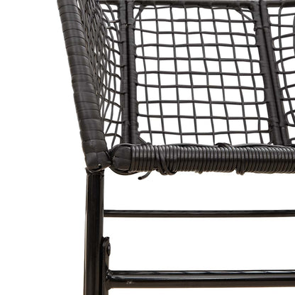 Garden Chair | Black | PE Rattan, Powder-Coated Steel | Durable