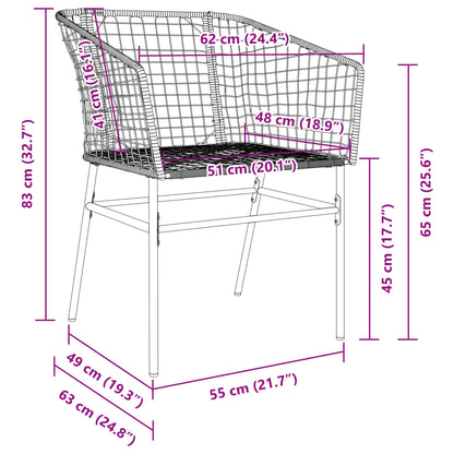 Garden Chair | Brown | PE rattan, powder-coated steel | Standard