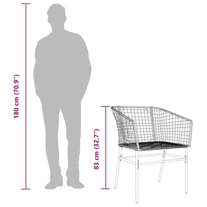 Garden Chair | Brown | PE rattan, powder-coated steel | Standard