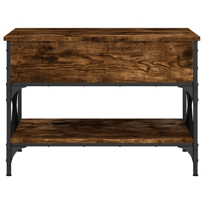 Coffee Table Smoked Oak 70x50x50 cm Engineered Wood and Metal