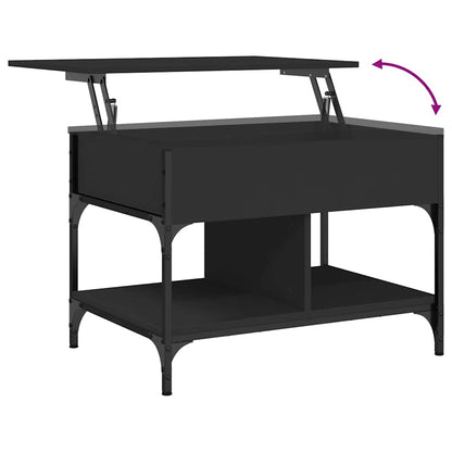 Coffee Table Black 70x50x50 cm Engineered Wood and Metal