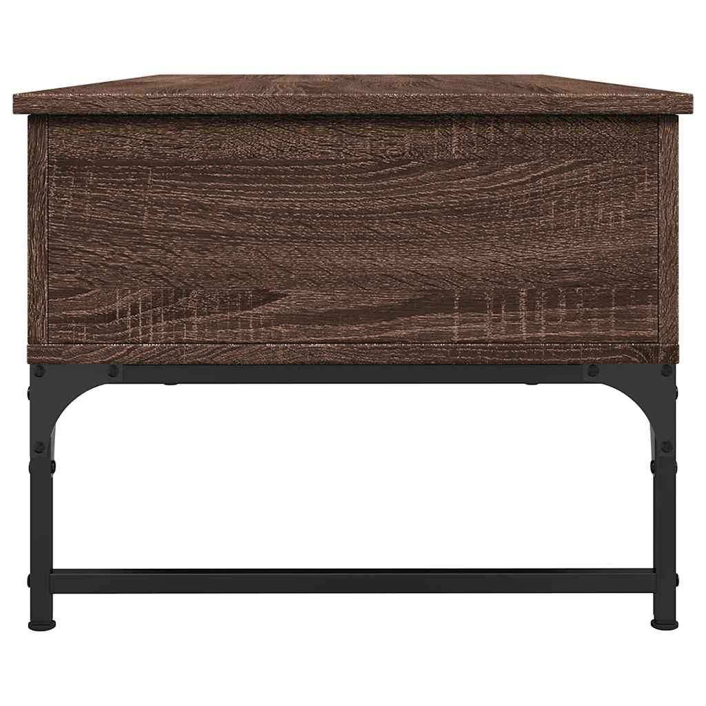 Coffee Table Brown Oak 100x50x40 cm Engineered Wood and Metal