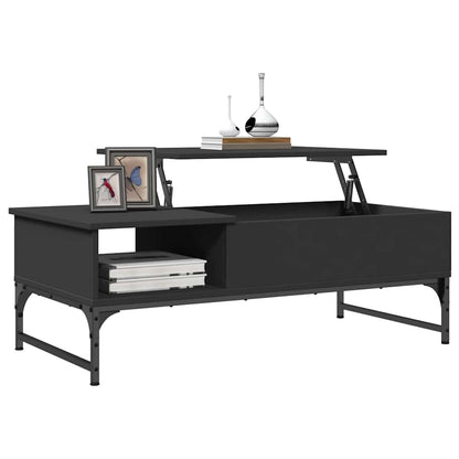 Coffee Table Black 100x50x35 cm Engineered Wood and Metal