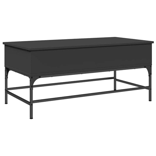 Coffee Table Black 100x50x45 cm Engineered Wood and Metal