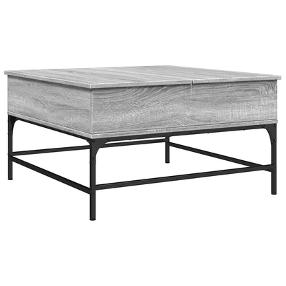 Coffee Table Grey Sonoma 80x80x45 cm Engineered Wood and Metal