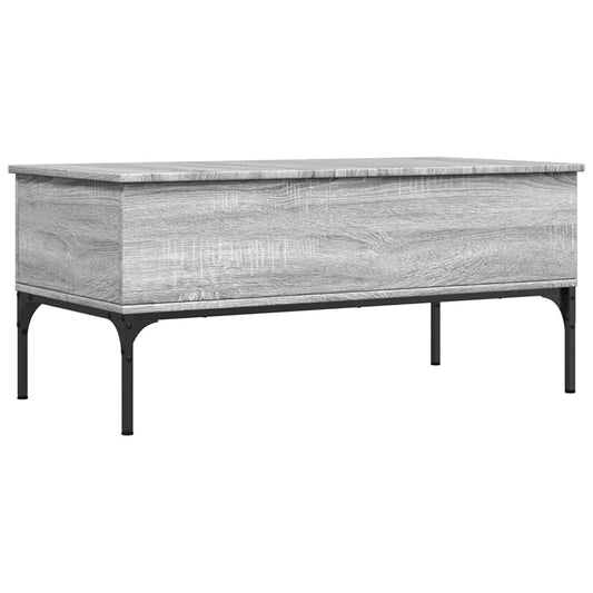 Coffee Table Grey Sonoma 100x50x45 cm Engineered Wood and Metal