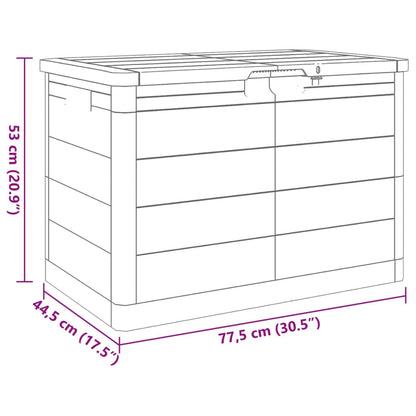 Outdoor Cushion Box Grey 77.5x44.5x53 cm Polypropylene