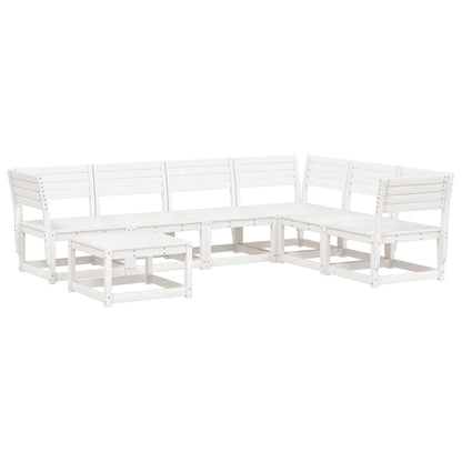 Garden Lounge Set | White | Solid pine wood | 7 Piece Set | Modular