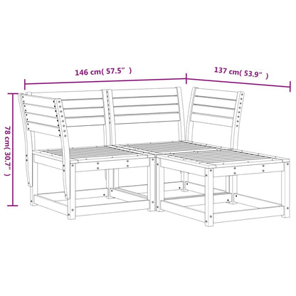 Garden Sofa Set | Wax brown | Solid pine wood | 67 x 67 x 78 cm | Modular