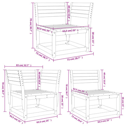 Garden Sofa Set | Wax Brown | Solid pine wood | Medium | Modular