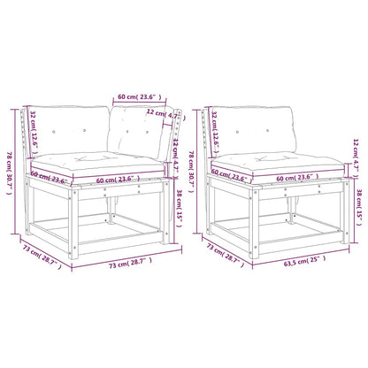 6 Piece Garden Sofa Set with Cushions White Solid Wood Pine