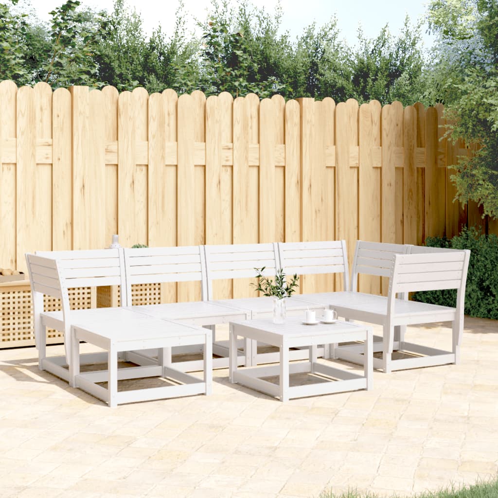 Garden Sofa Set | White | Solid Pine Wood | Large |  Modular