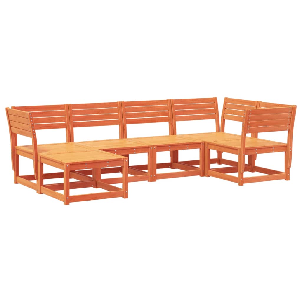 Garden Sofa Set | Wax brown | Solid pine wood | Large | Modular