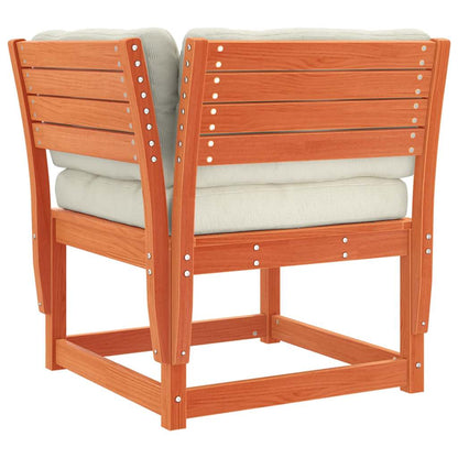 6 Piece Garden Sofa Set with Cushions Wax Brown Solid Wood Pine