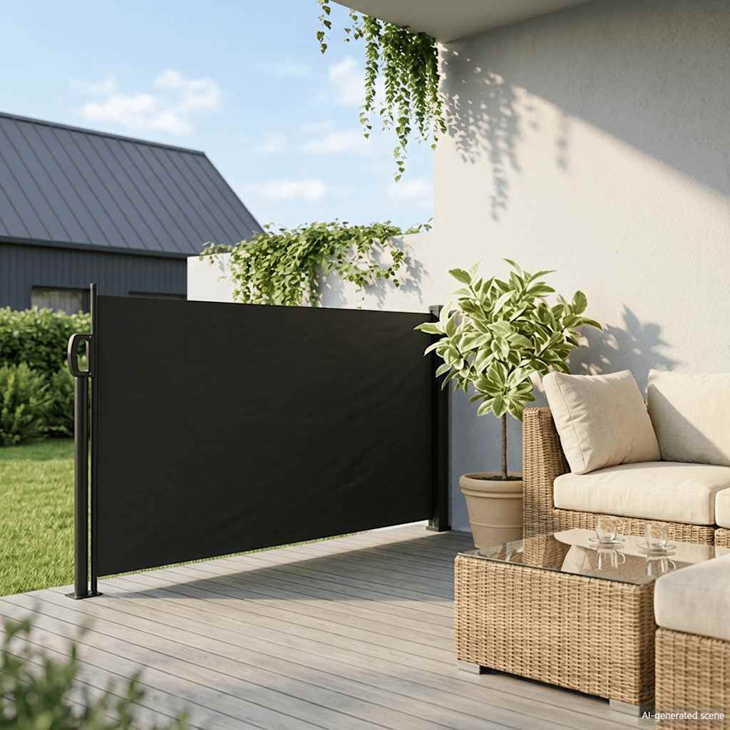 Retractable Side Awning Black 117x300 cm