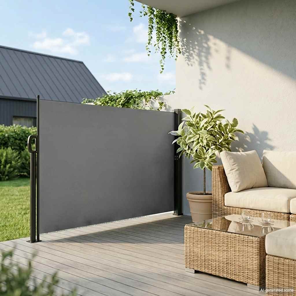 vidaXL Retractable Side Awning Anthracite