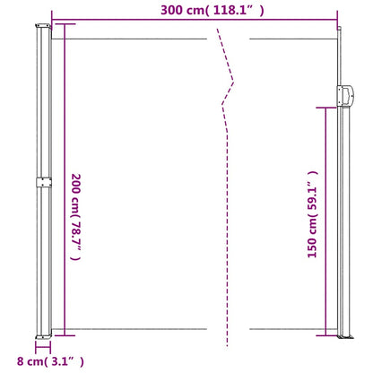 Retractable Side Awning Dark Green 200x300 cm