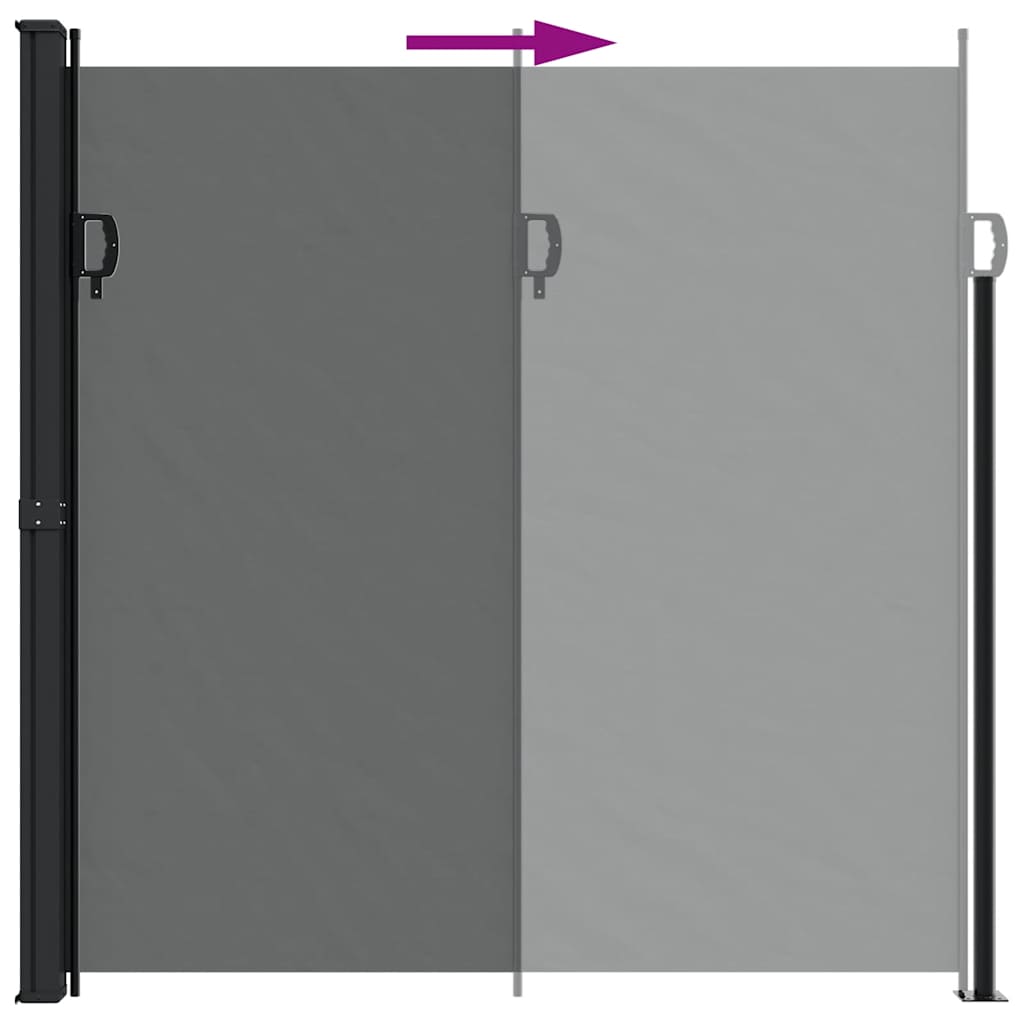 vidaXL Retractable Side Awning Anthracite 100% polyester with PU coating