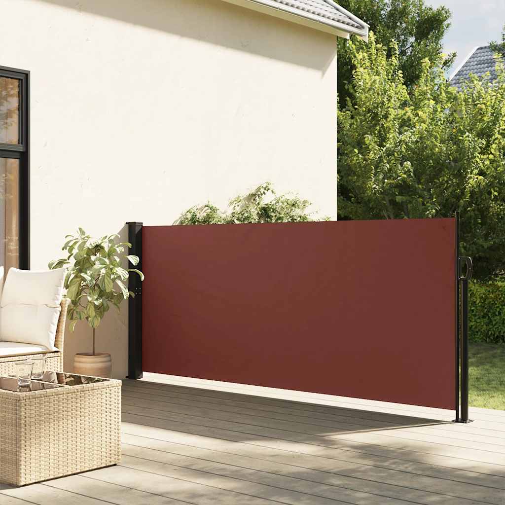 Retractable Side Awning Brown 140x500 cm