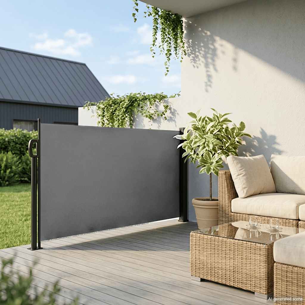 vidaXL Retractable Side Awning Anthracite
