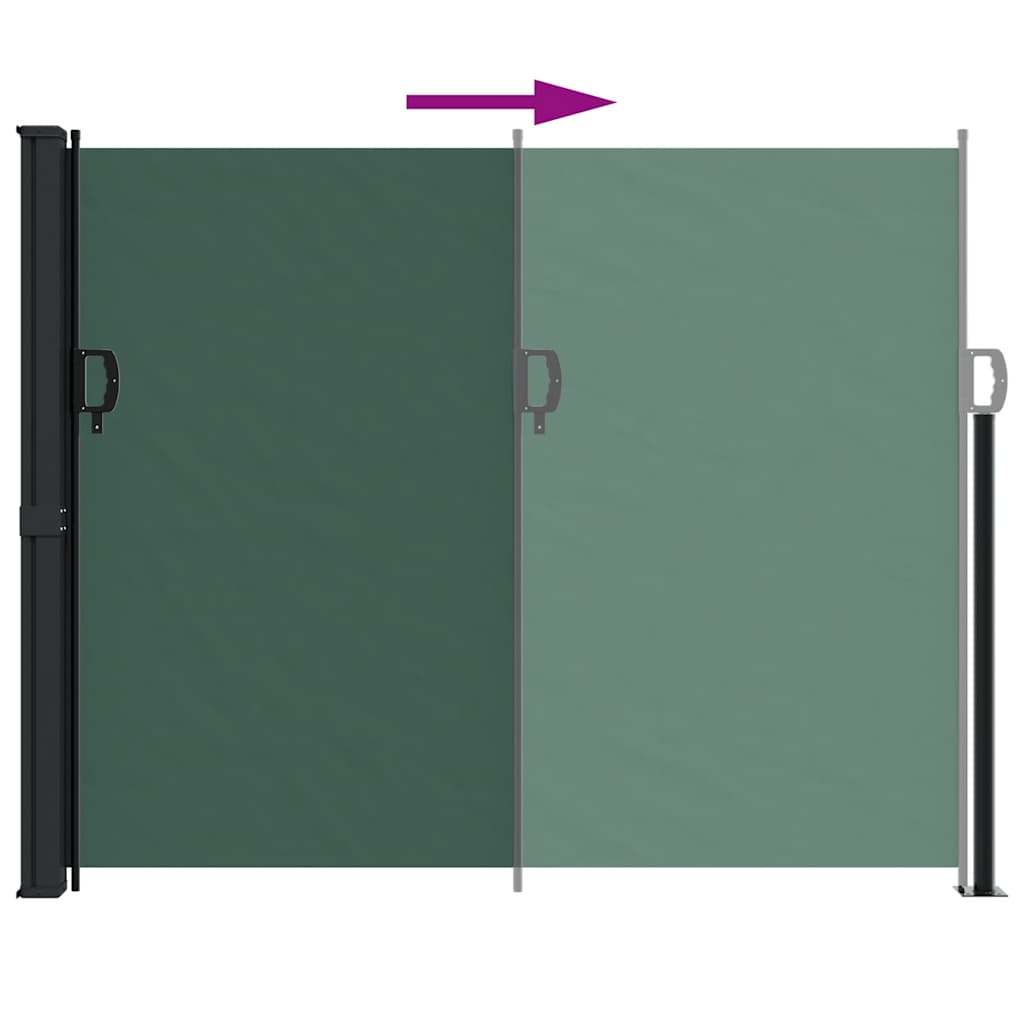 Retractable Side Awning Dark Green 160x500 cm