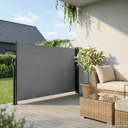 vidaXL Retractable Side Awning Anthracite Polyester with PU coating