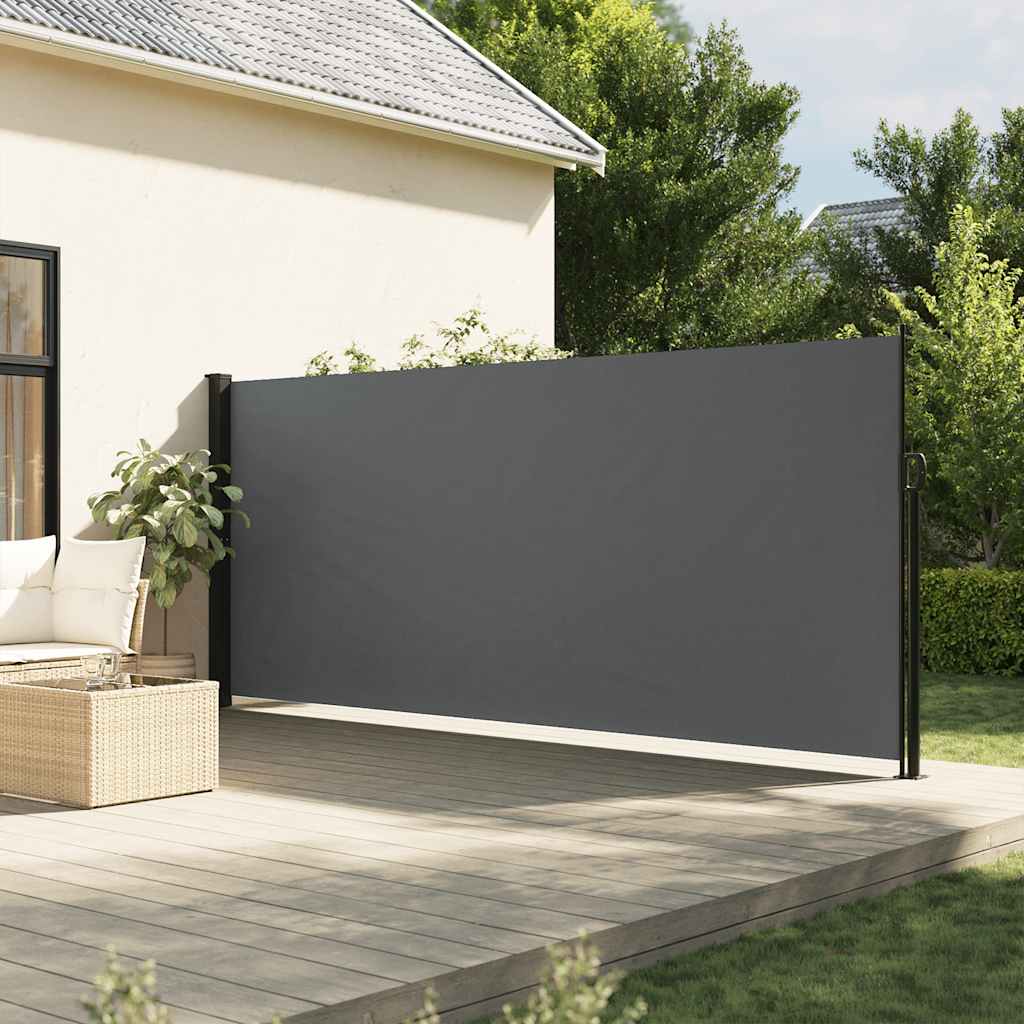 vidaXL Retractable Side Awning Anthracite Polyester with PU coating