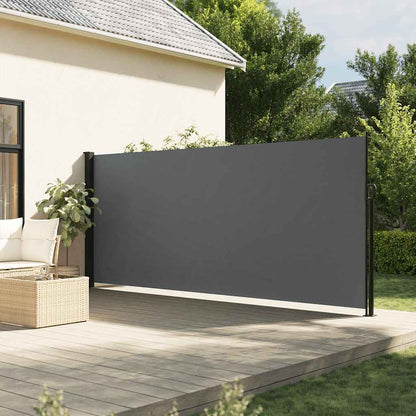vidaXL Retractable Side Awning Anthracite Polyester with PU coating