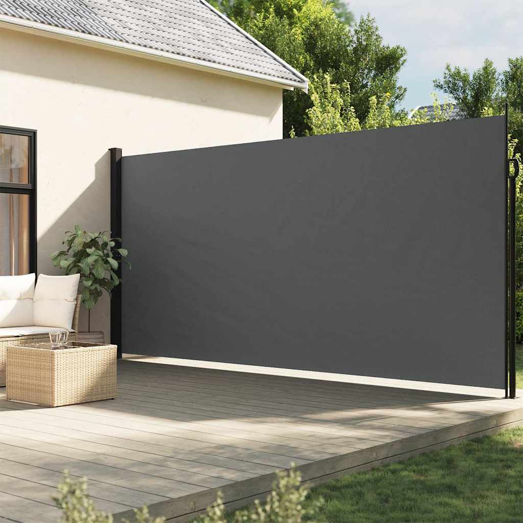 vidaXL Retractable Side Awning Anthracite Steel, Aluminum, Polyester