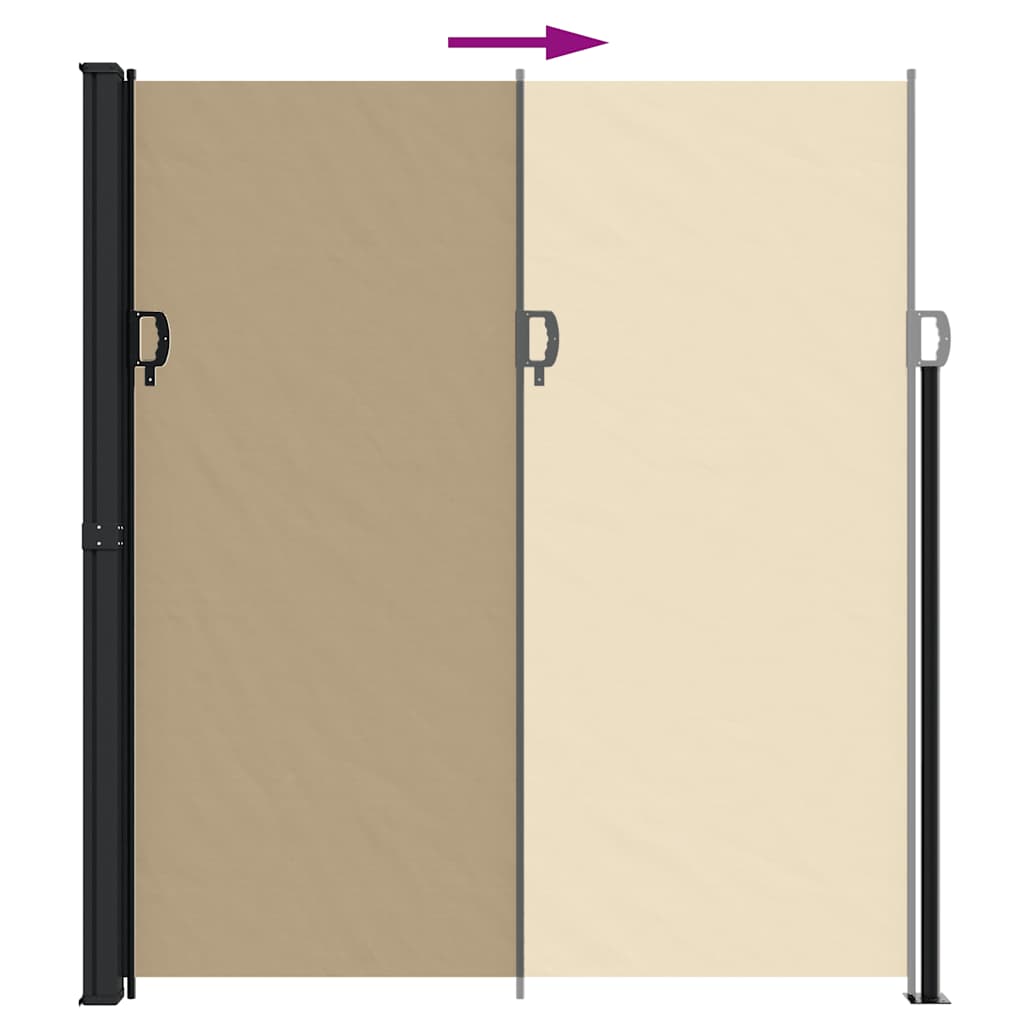 Retractable Side Awning Beige 220x500 cm