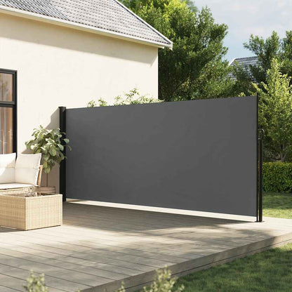 vidaXL Retractable Side Awning Anthracite Steel 63 x 236.2 in
