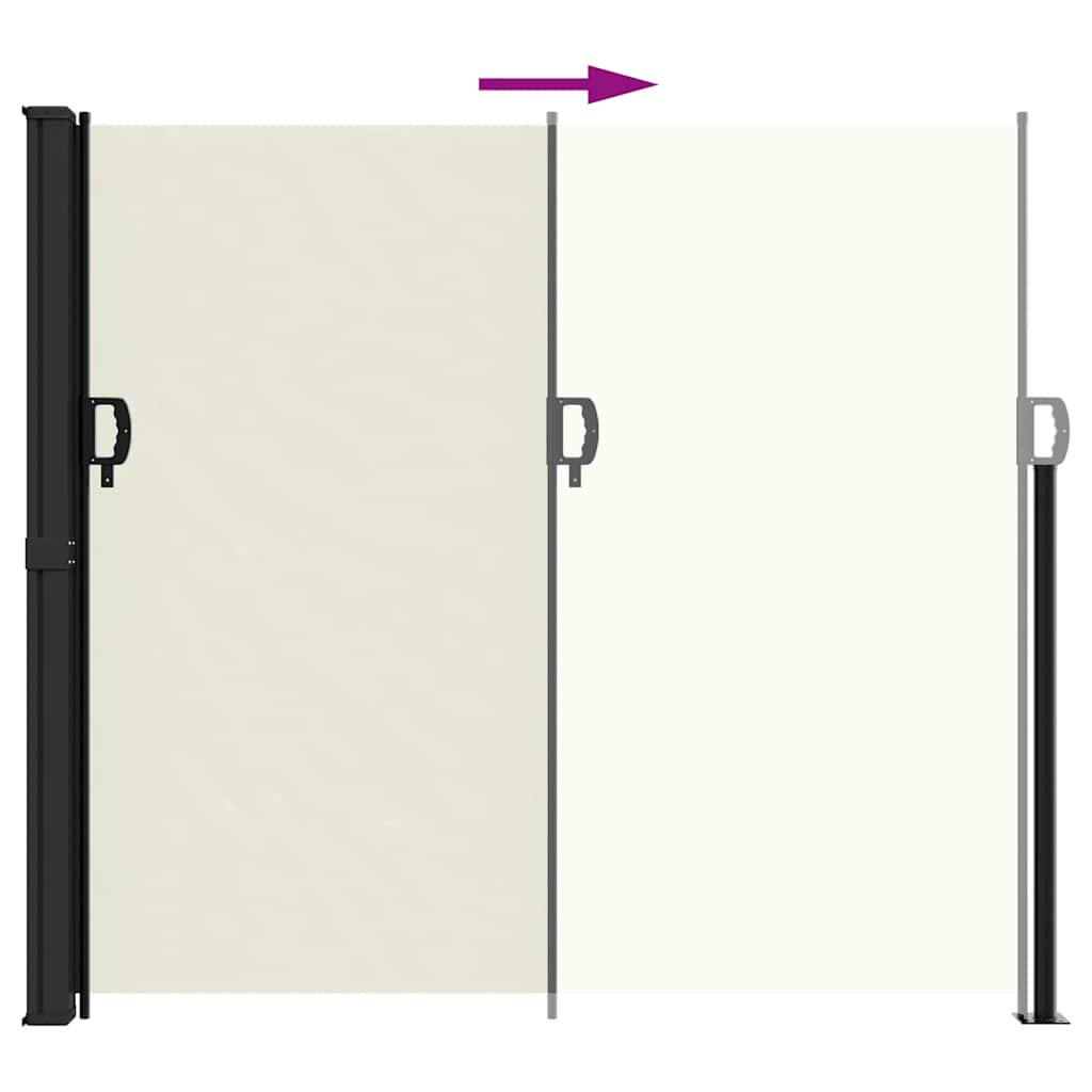 vidaXL Retractable Side Awning Cream