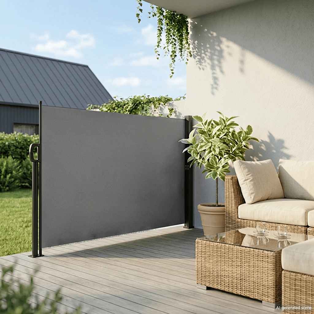 Retractable Side Awning Anthracite 180x600 cm