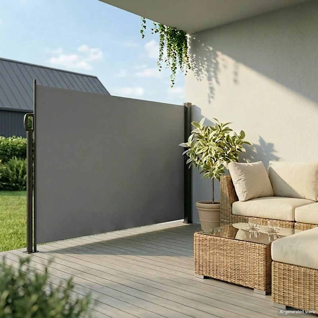 Retractable Side Awning Anthracite 200x600 cm