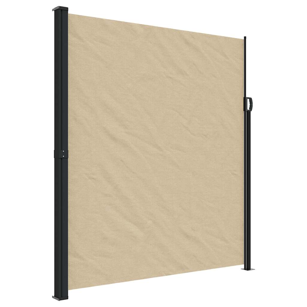 Retractable Side Awning Beige 220x600 cm