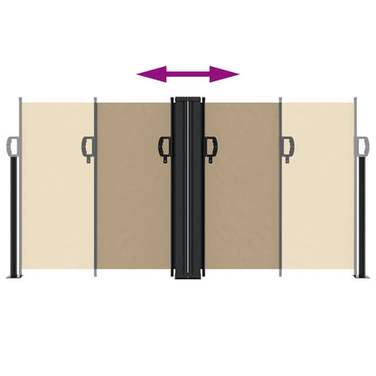 Retractable Side Awning Beige 120x600 cm