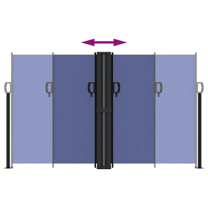 Retractable Side Awning Blue 140x600 cm