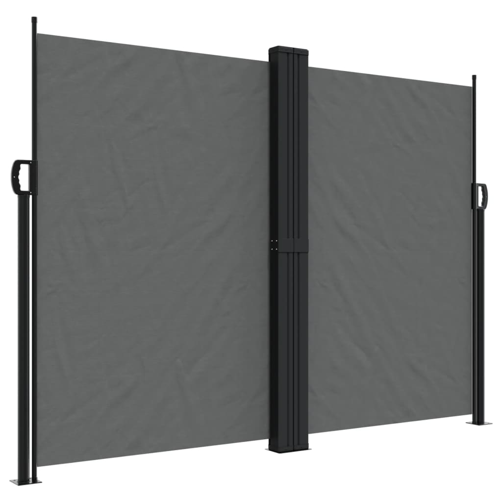 vidaXL Retractable Side Awning Anthracite 100% polyester with PU coating