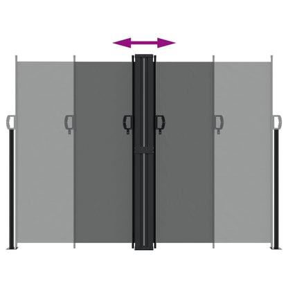 vidaXL Retractable Side Awning Anthracite 100% polyester with PU coating